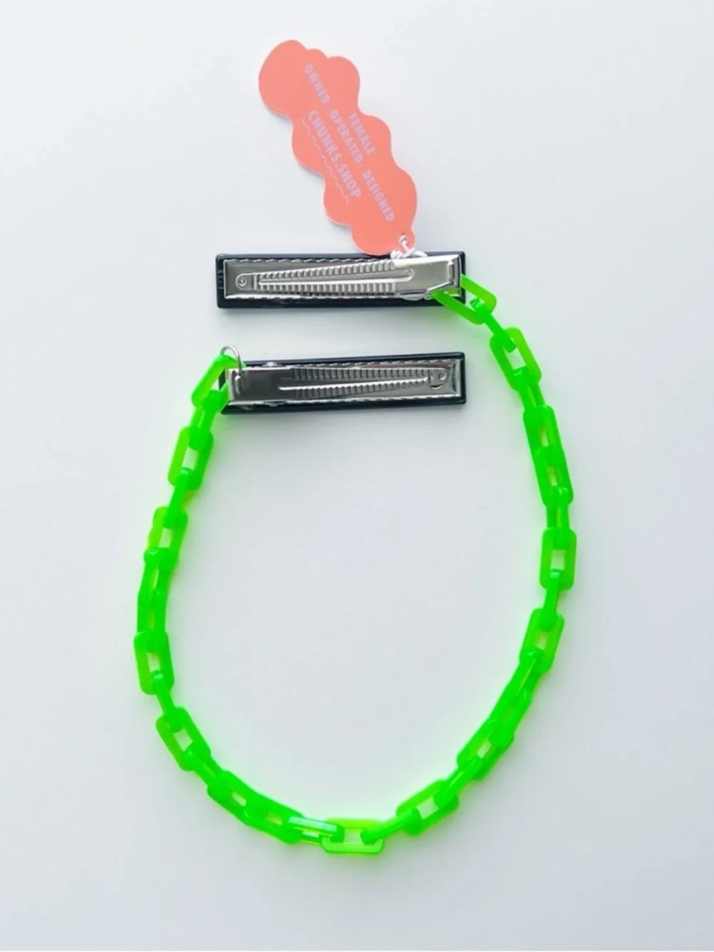 NWT Chunks Jumper Clips - neon Green & black clips
